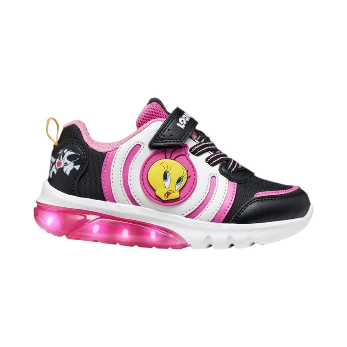 Geox Sneakers Looney Tunes Bambina Nero Rosa con Luci Numero 27