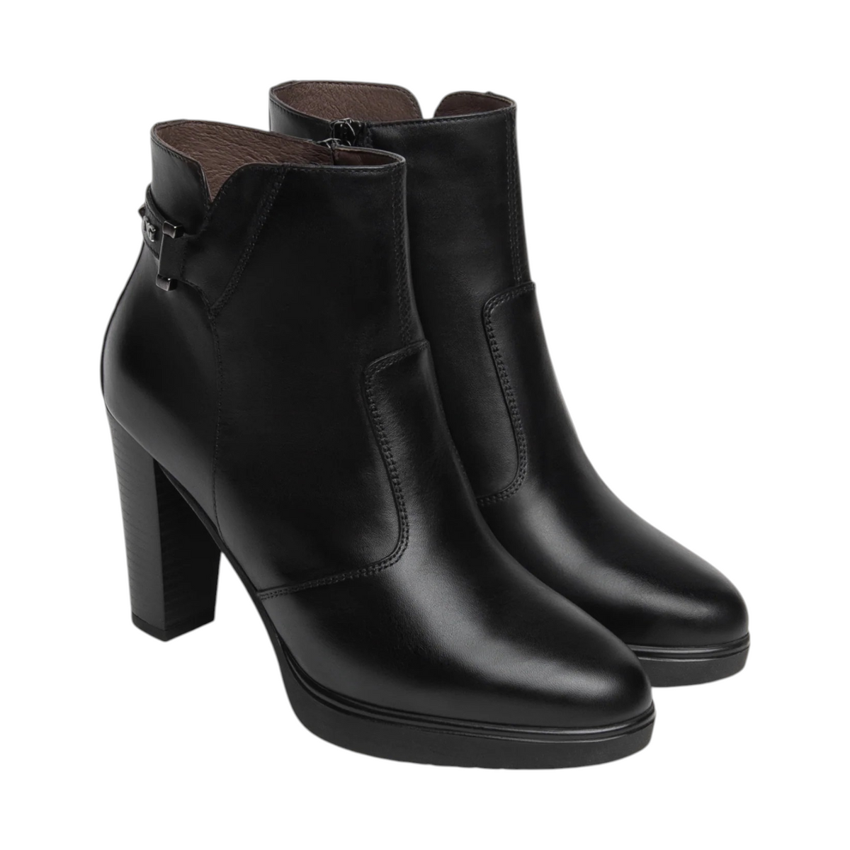 Nero Giardini Tronchetto Donna Nera in Pelle con Tacco Alto 90mm
