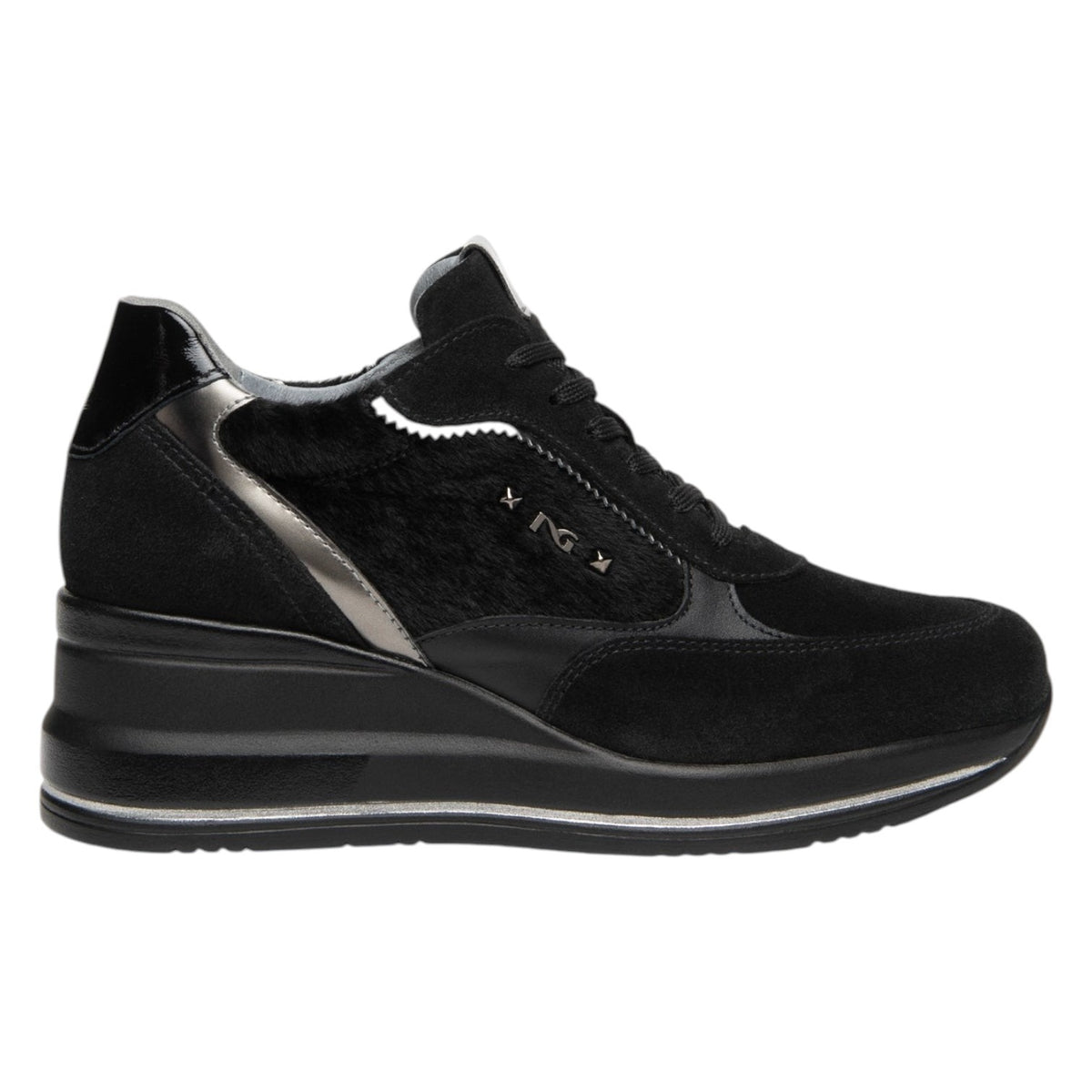 Nero Giardini Sneakers Donna Nera con Zeppa Alta 65mm