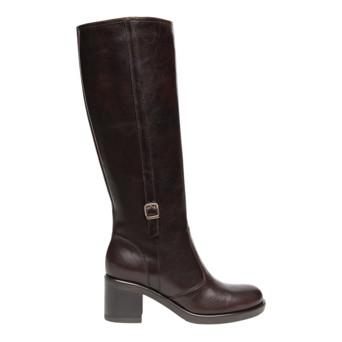 Nero Giardini Stivale Donna in Pelle Moro con Tacco Largo Alto 65mm
