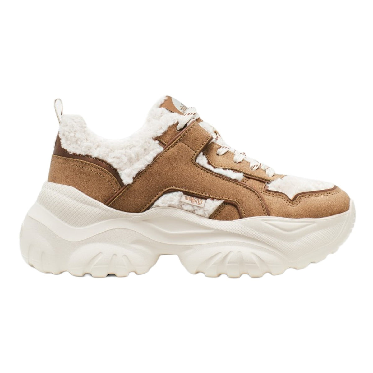 Buffalo Bliss Warm Sneakers Donna Cognac Crema con Pelliccia