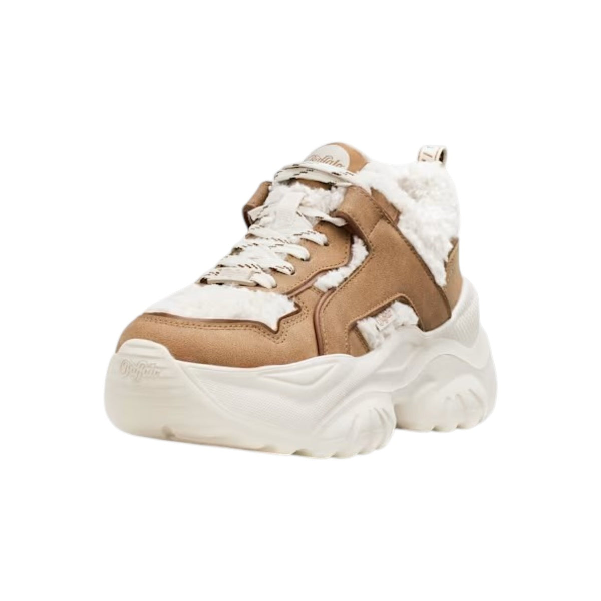 Buffalo Bliss Warm Sneakers Donna Cognac Crema con Pelliccia