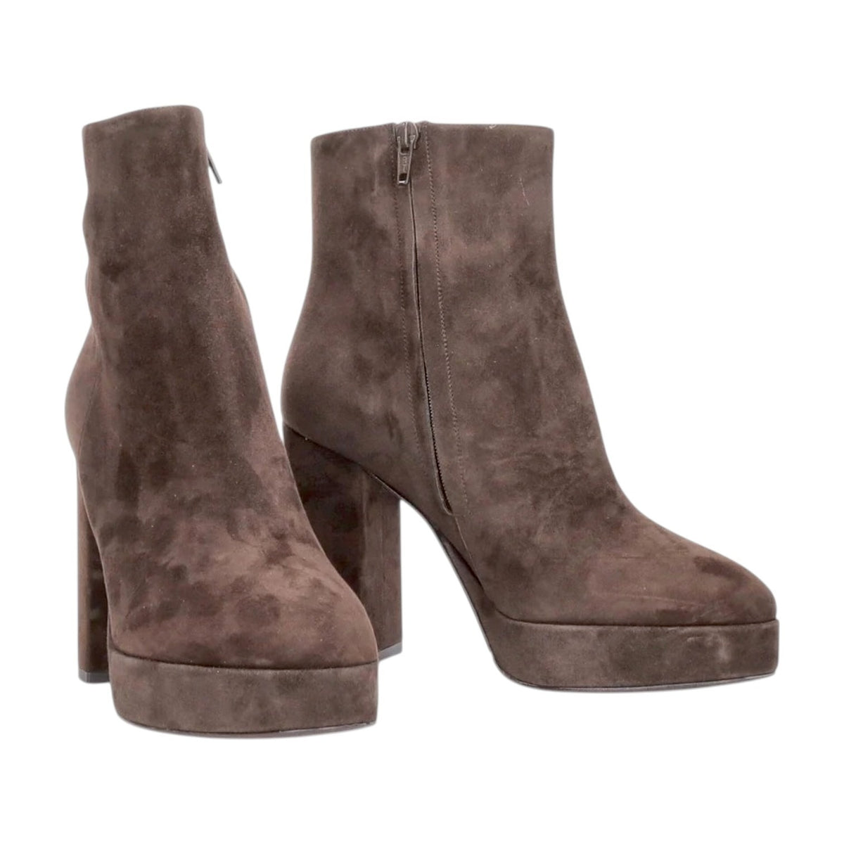 Albano Tronchetto Donna in Camoscio Moro con Plateau e Tacco Largo Alto 110mm