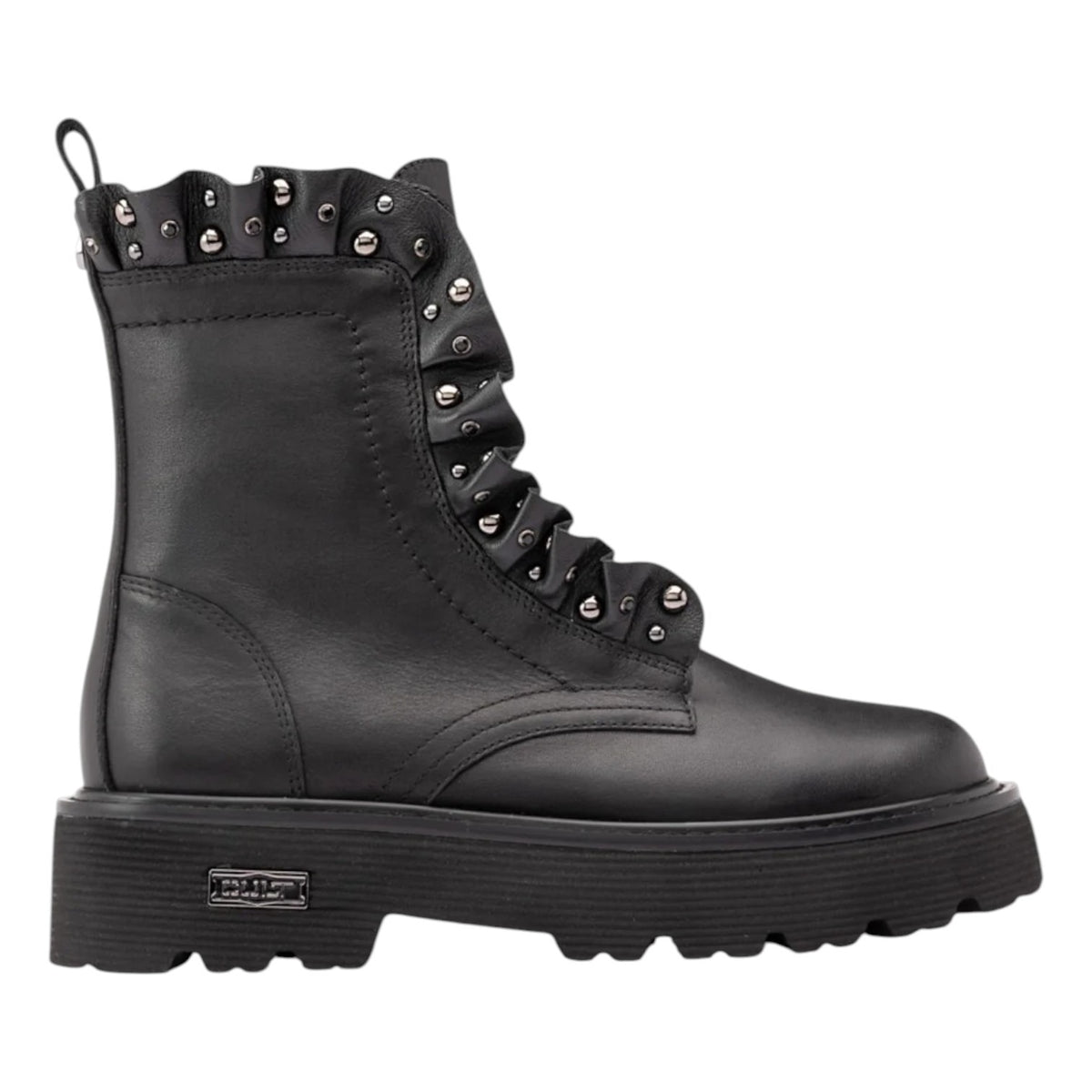 Cult Anfibio Donna in Pelle Rouches e Borchie Nero