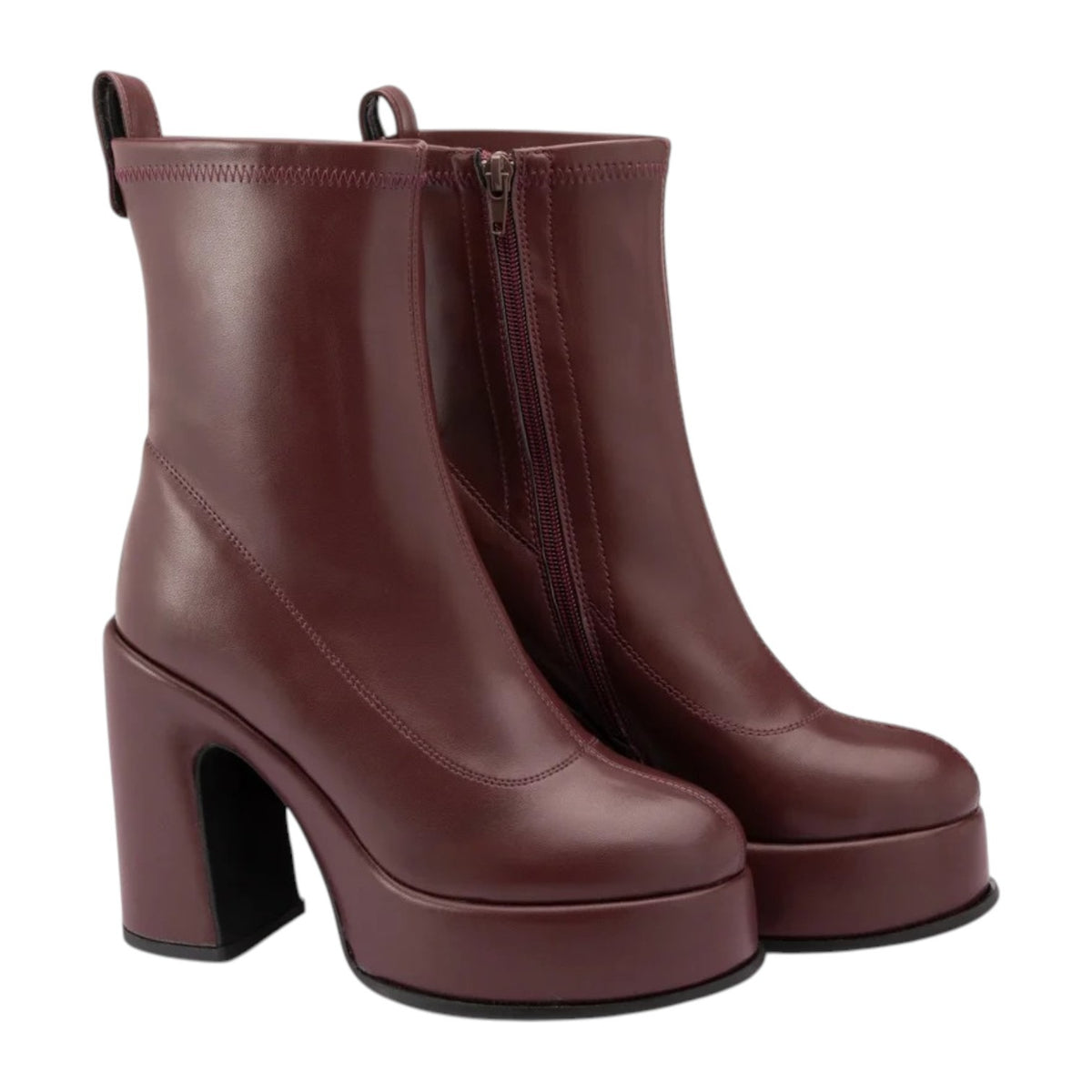 Cult Stivaletto Donna in Ecopelle Borgogna con Plateau e Tacco Largo Alto 120mm
