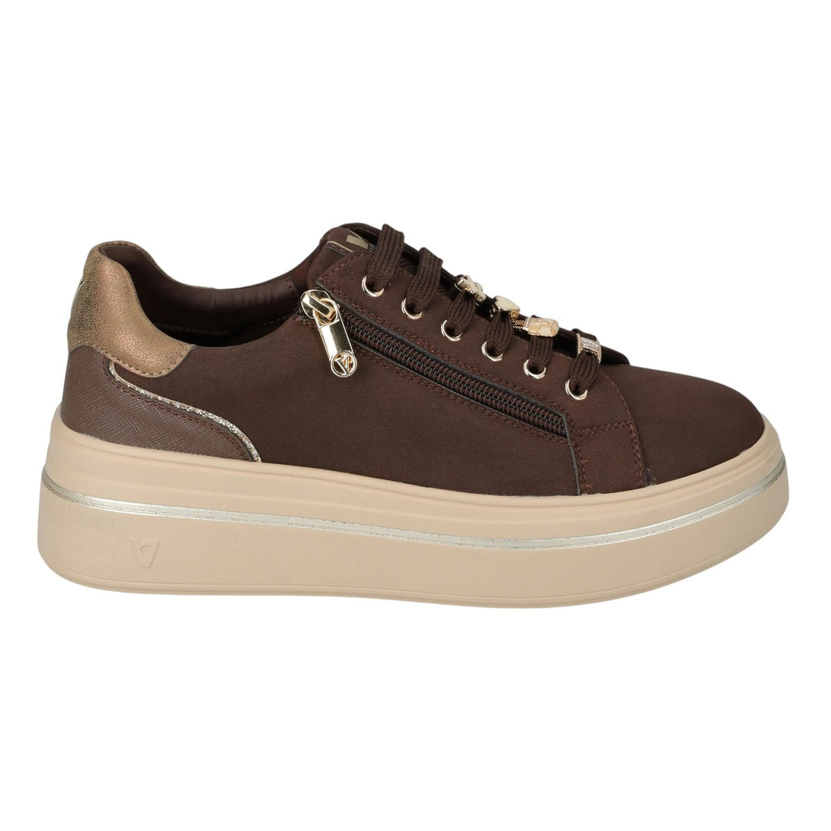 Valleverde Sneakers Donna Marrone con Accessori sui Lacci