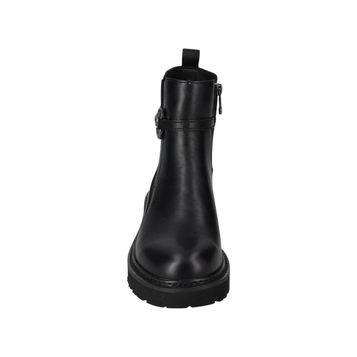 Valleverde Stivaletto Donna in Pelle Nera con Accessorio e Zip