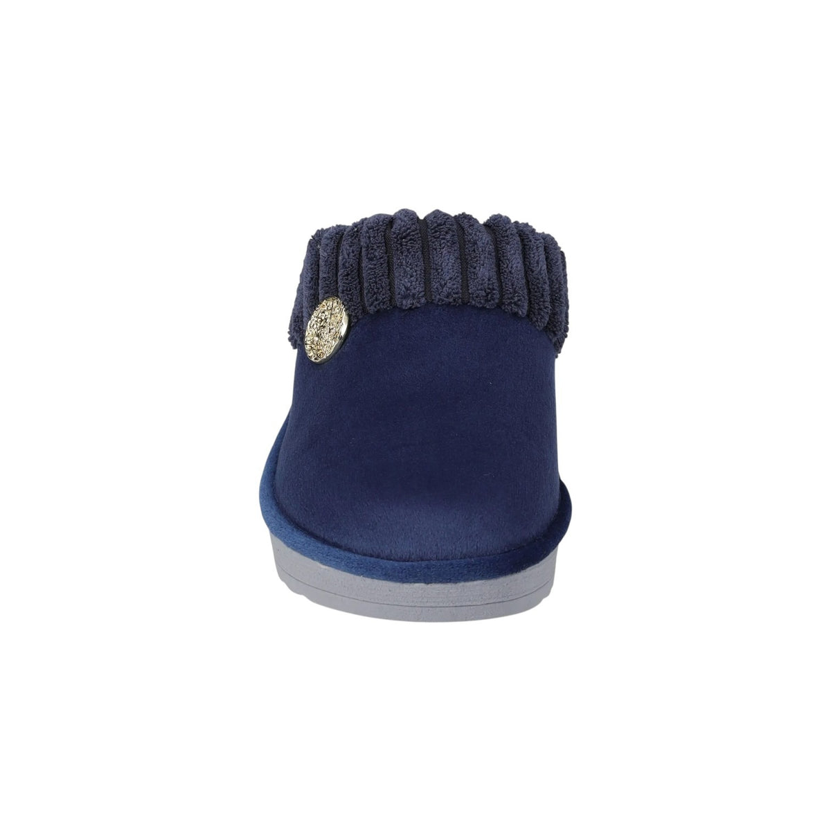 Valleverde Pantofola Donna in Velluto Blu Effetto Plissé con Zeppa Alta 50mm