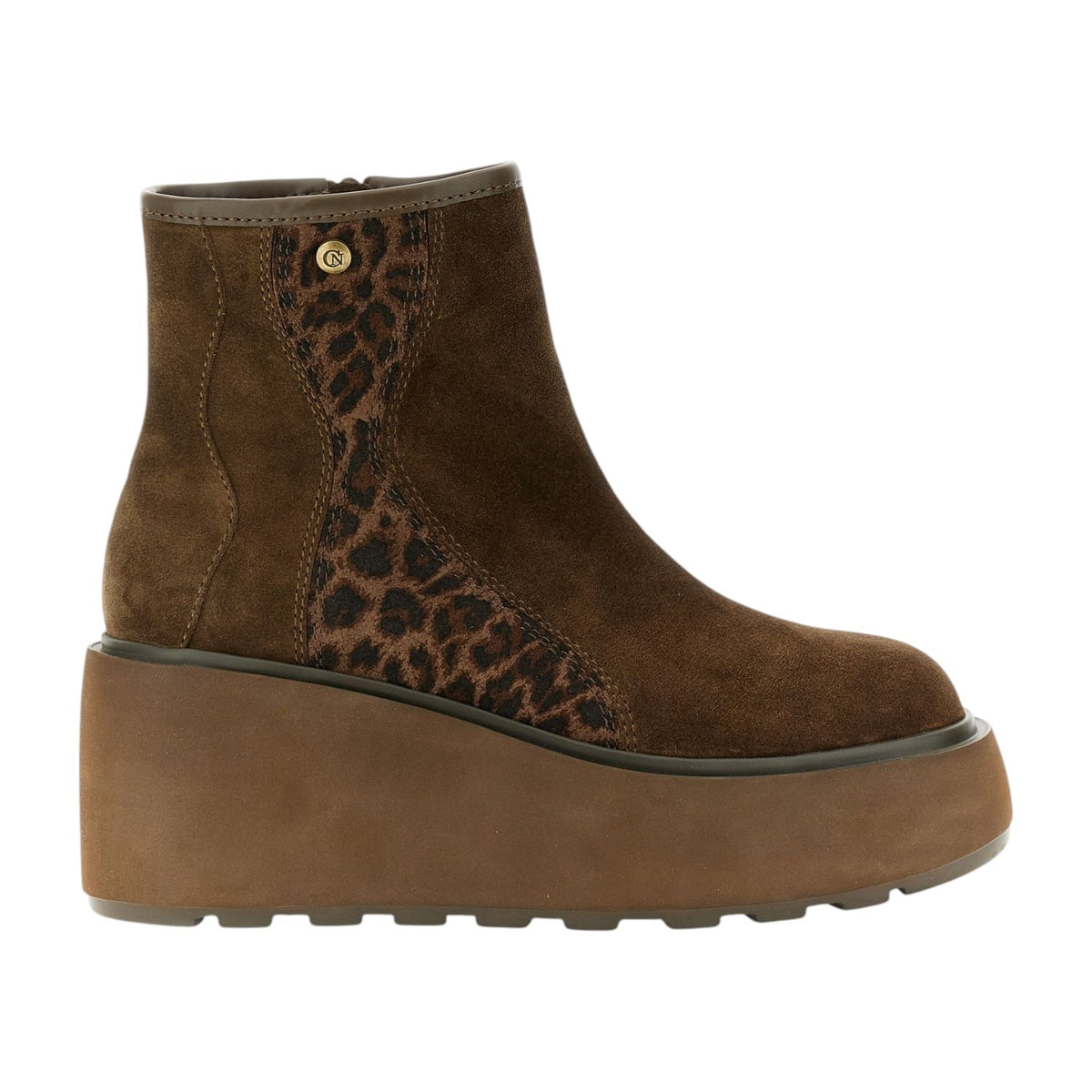 CafèNoir Stivaletto Donna Cioccolato Maculato con Zeppa Alta 80mm
