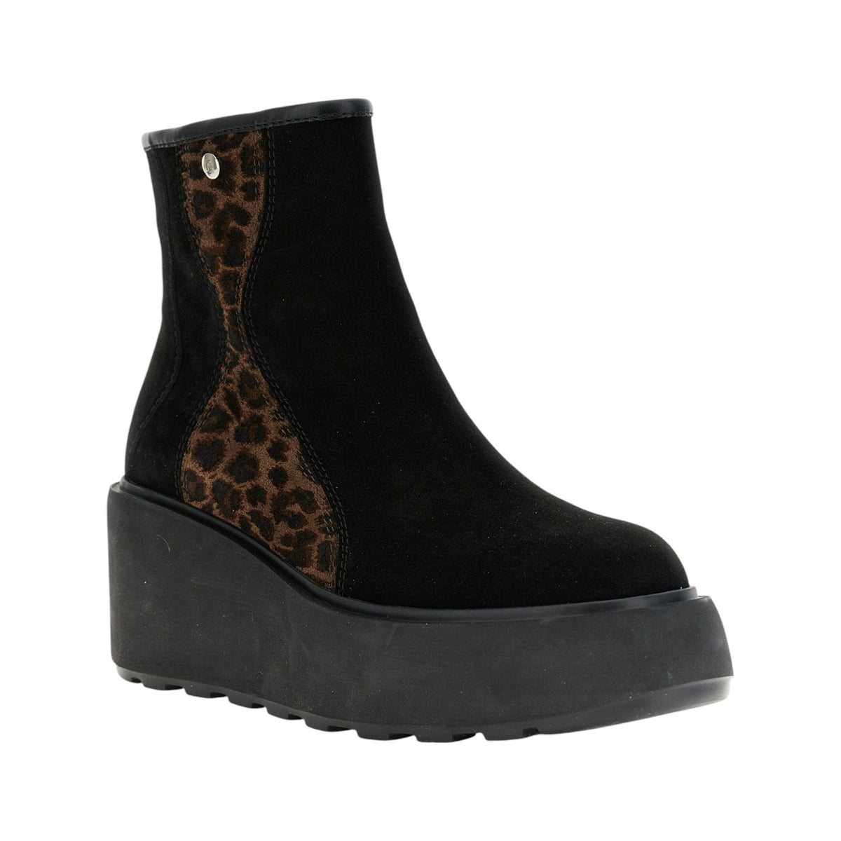 CafèNoir Stivaletto Donna Nero Maculato con Zeppa Alta 80mm