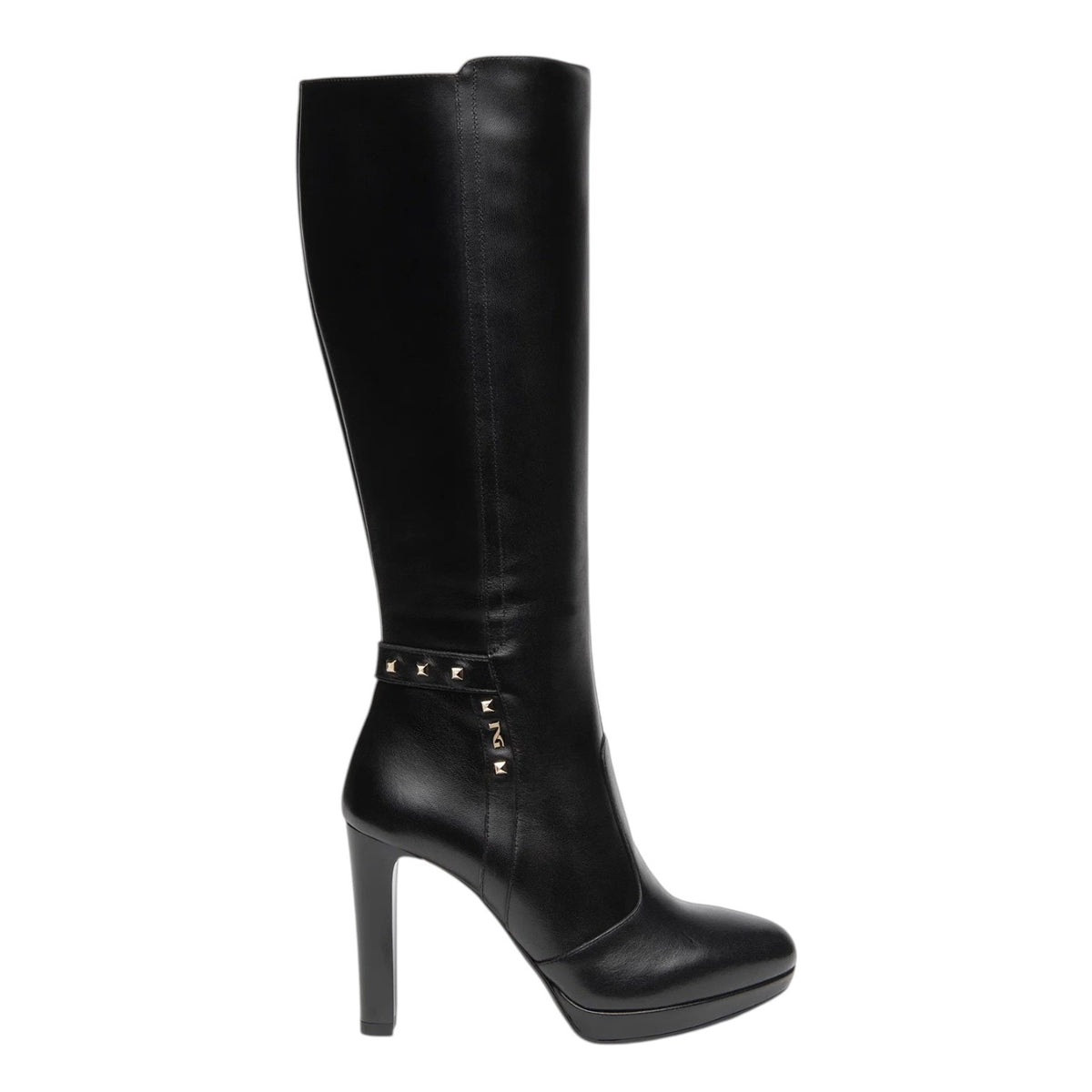 Nero Giardini Stivale Donna Nero in Pelle con Tacco Alto 100mm e Borchie