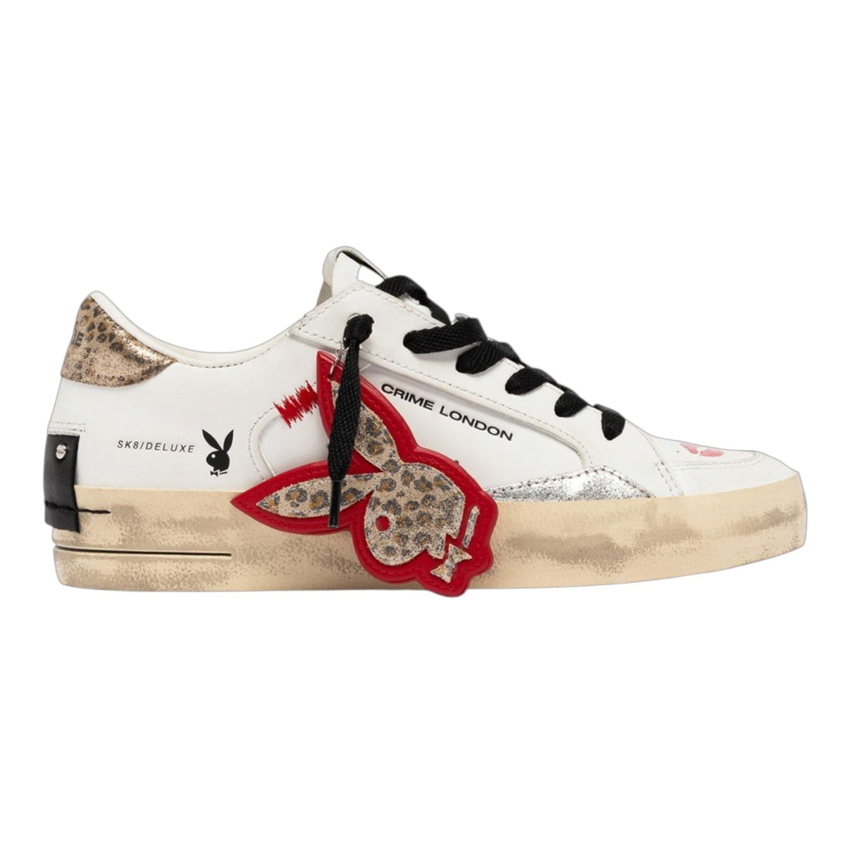Crime London Sneakers Donna Bianca SKATE Kiss Me Quick Playboy