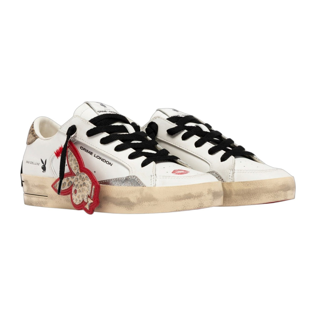 Crime London Sneakers Donna Bianca SKATE Kiss Me Quick Playboy