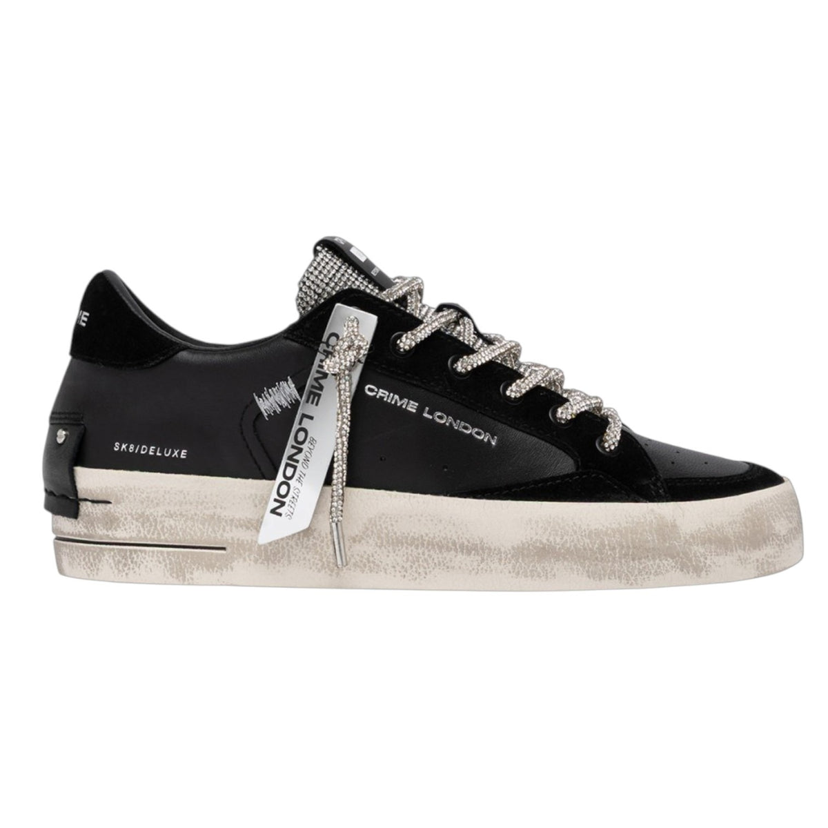 Crime London Sneakers Donna Nera SKATE Jet Crystal