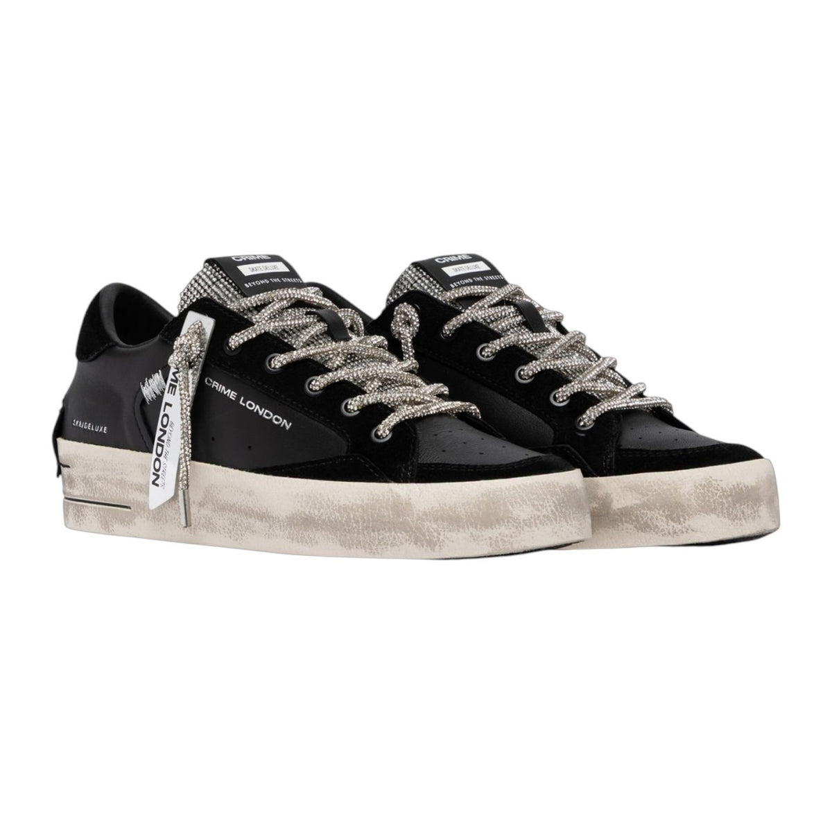 Crime London Sneakers Donna Nera SKATE Jet Crystal