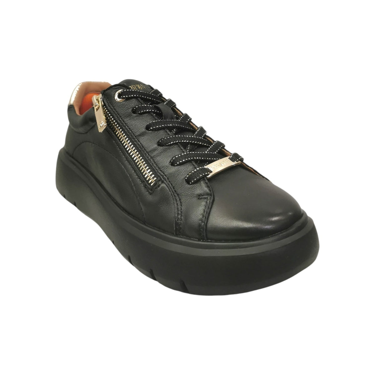 Impronte Sneakers Donna in Pelle Nero Oro