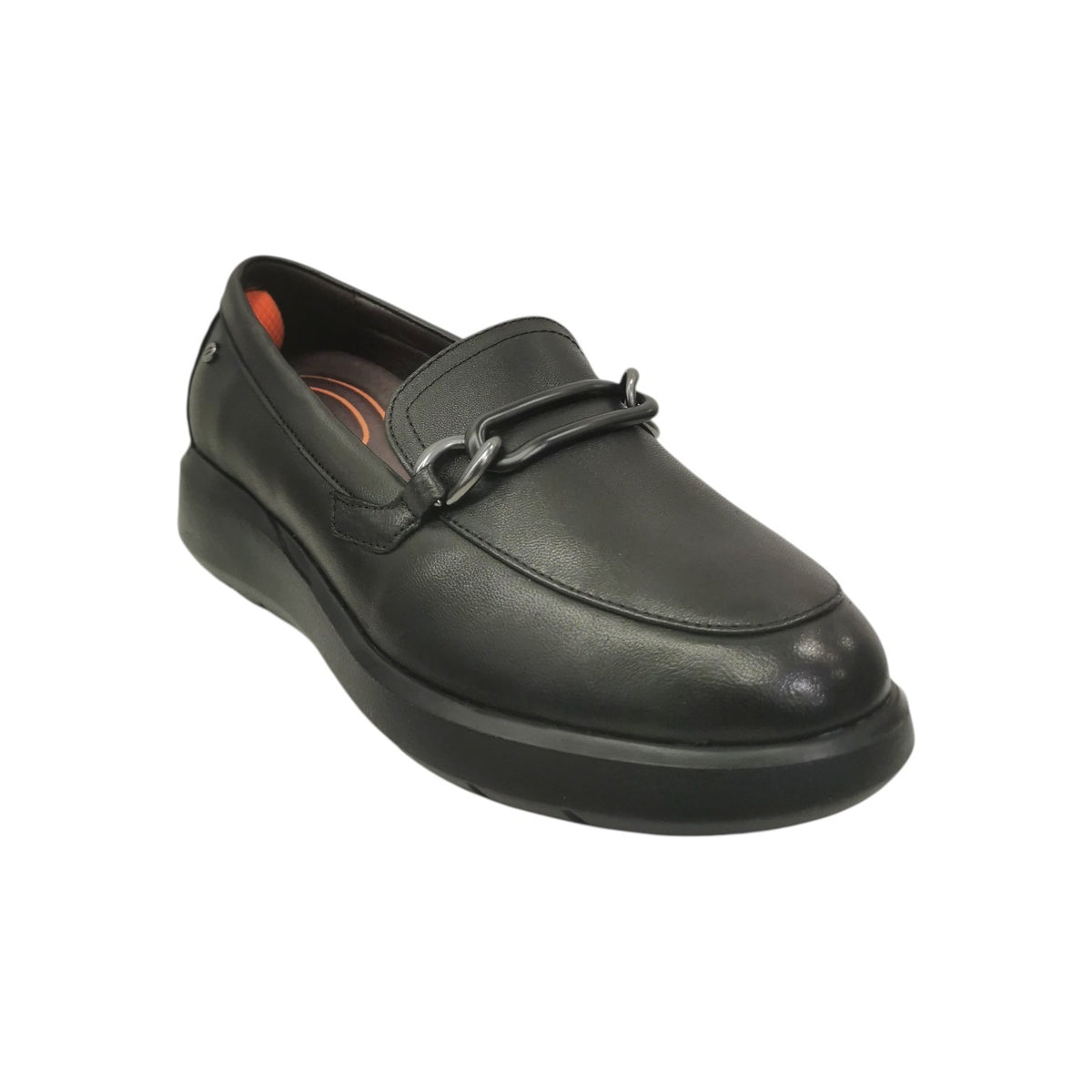 Impronte Mocassino Donna in Pelle Nera con Zeppa Alta 35mm