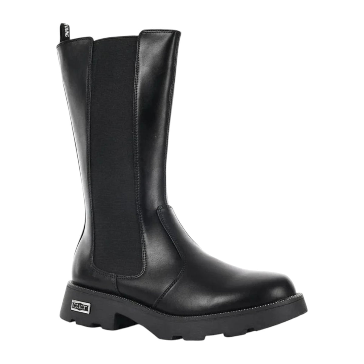 Cult Young Stivale Alto Bambina Nero con Zip ed Elastico Numero 31/32/33/34