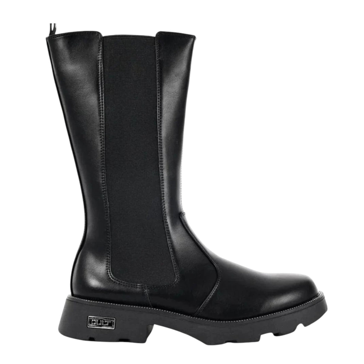 Cult Young Stivale Alto Bambina Nero con Zip ed Elastico