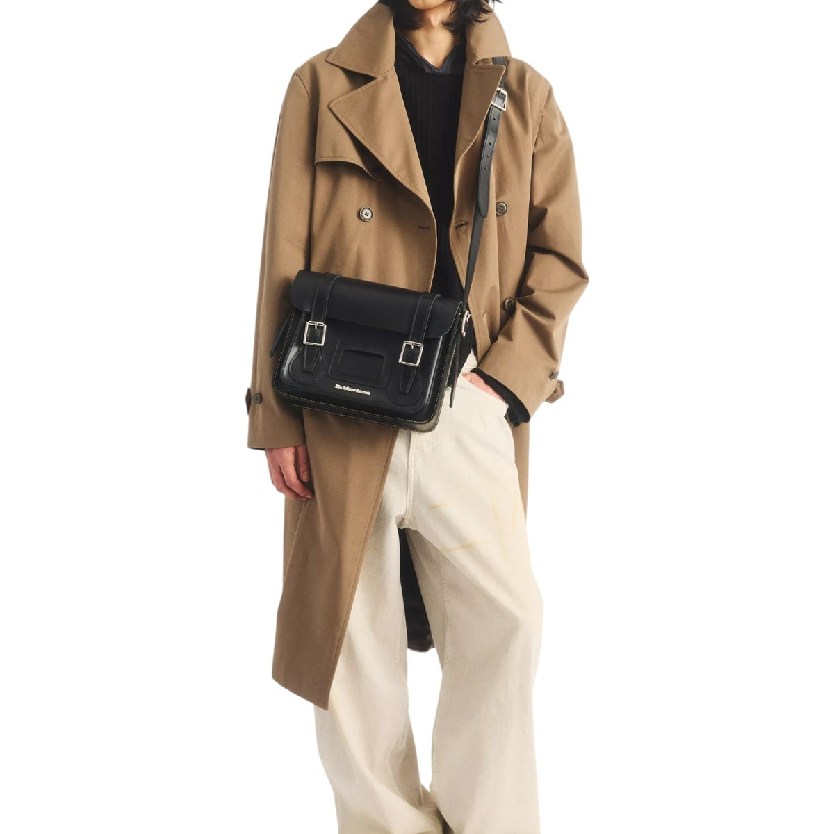 Dr. Martens Borsa a Tracolla Kiew Donna in Pelle Nera Smooth