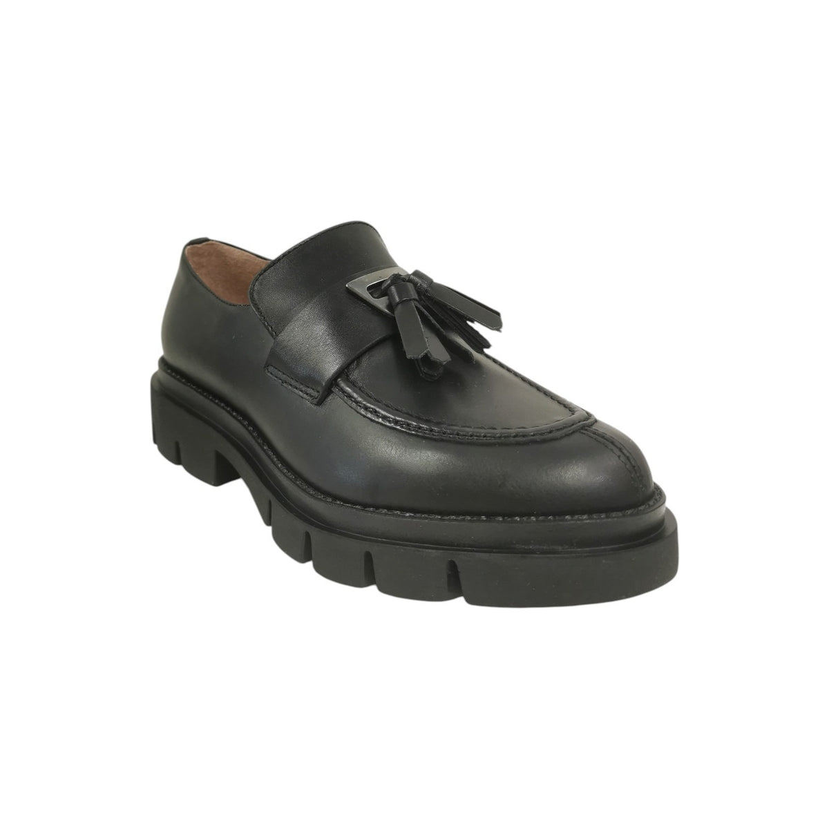 Susimoda Moccasino Donna in Pelle Nera con Nappine