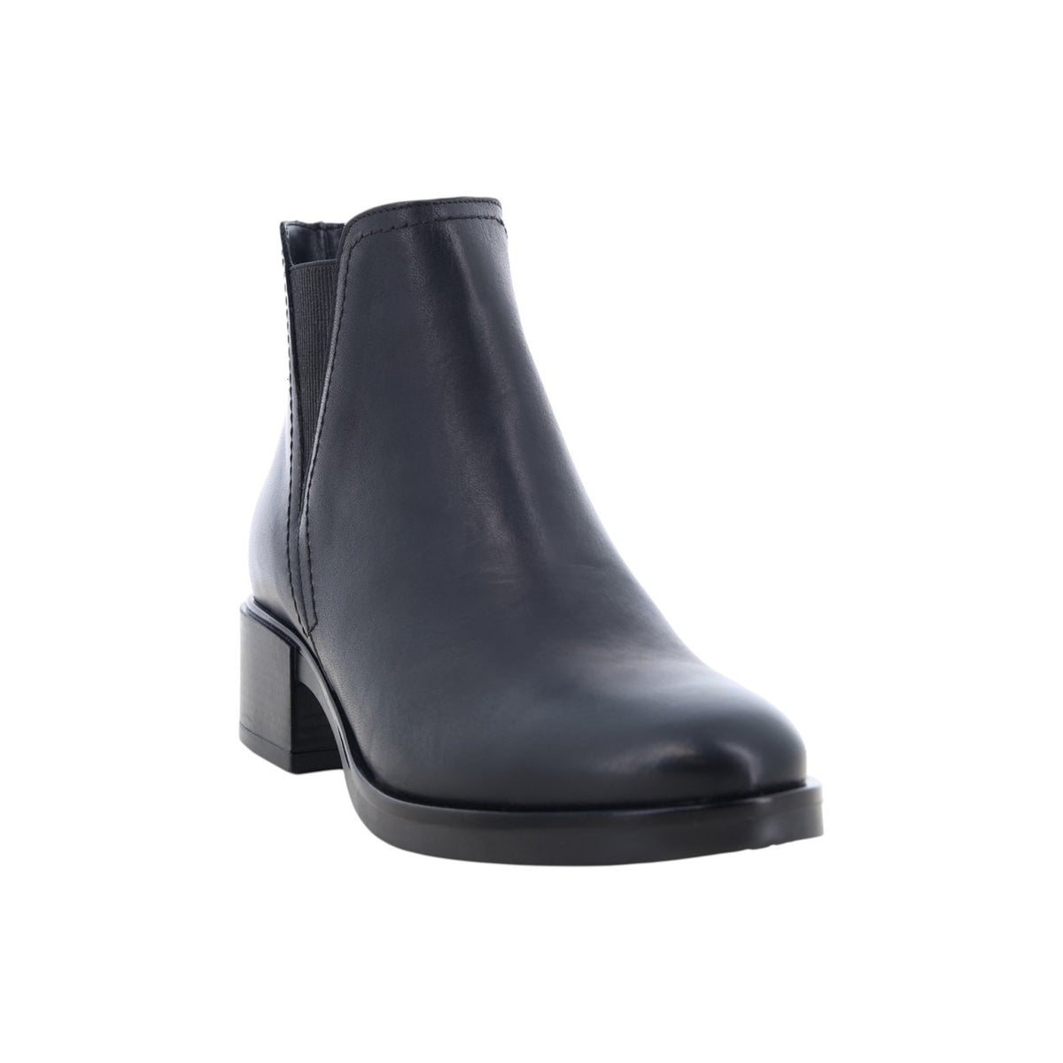 Melluso Stivaletto Donna in Pelle Nera con Elastico e Tacco Largo Alto 40mm