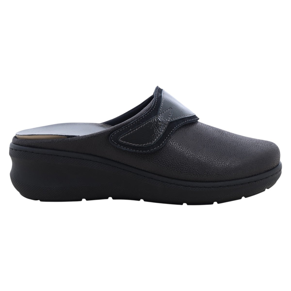 Melluso Pantofola Donna Nera con Strappo e Zeppa Alta 55mm