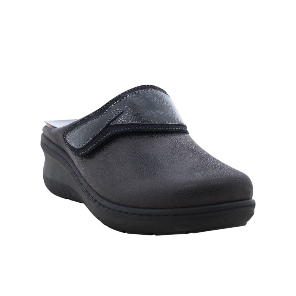 Melluso Pantofola Donna Nera con Strappo e Zeppa Alta 55mm