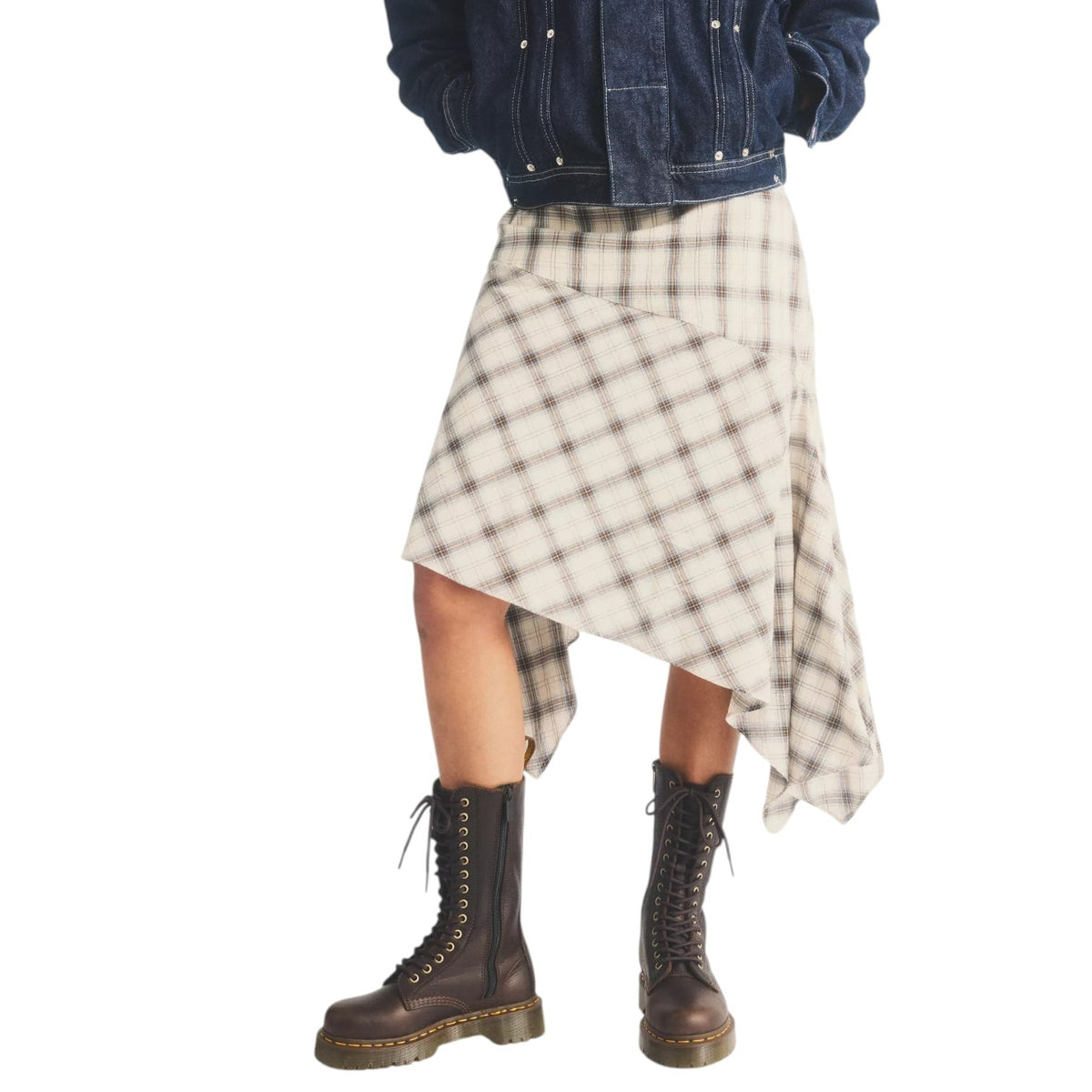 Dr. Martens 1B99 Bex Anfibio Donna Alto in Pelle Moro