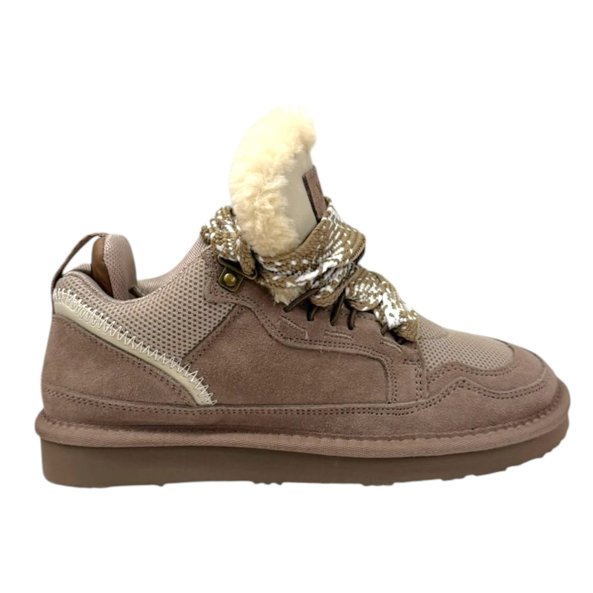 Keys Sneakers Donna in Camoscio Tortora con Ecopelliccia
