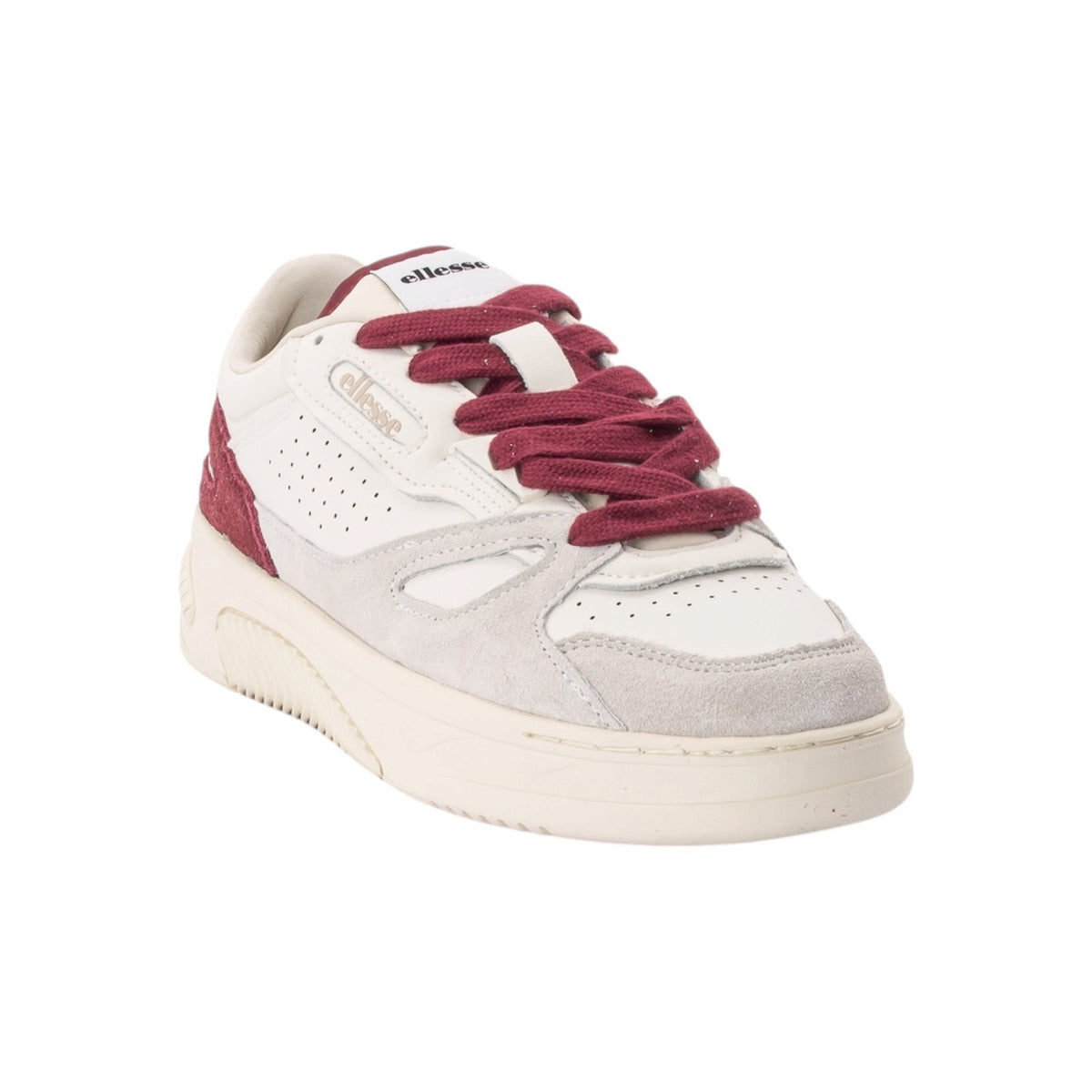Ellesse Sneakers Donna in Pelle e Camoscio Bianco Vino