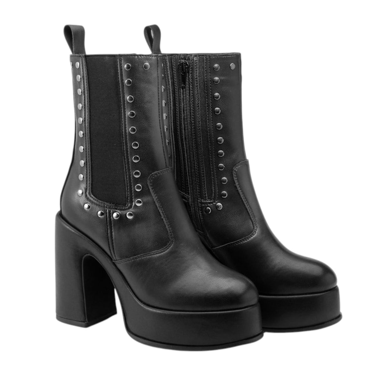 Cult Stivaletto Donna Nero con Borchiette e Tacco Alto 120mm e Plateau