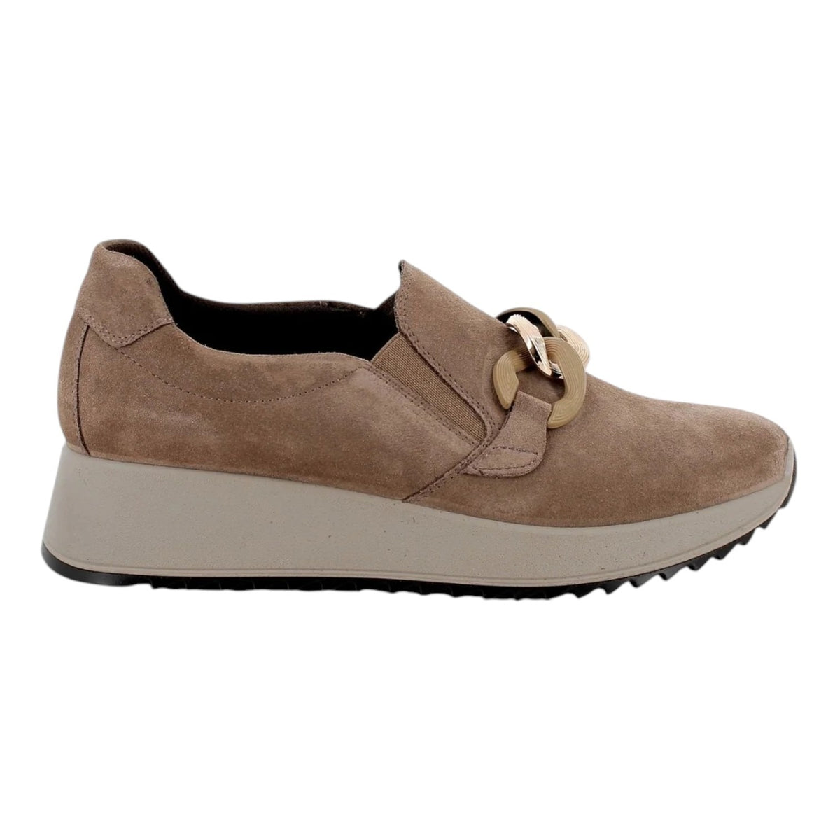 Enval Soft Mocassino Donna Fango in Camoscio con Catena