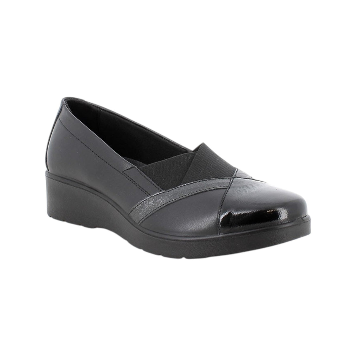 Enval Soft Ballerina Donna Nera in Pelle e Naplak con Elastico