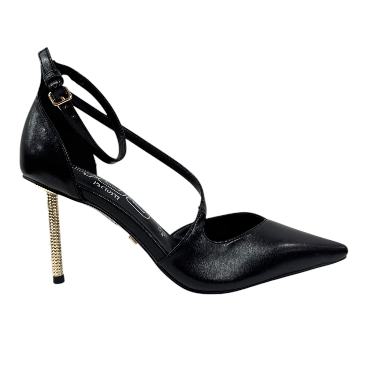 4Us Dècollettè Braccialetto Donna Nero con Tacco a Stiletto Alto 85mm