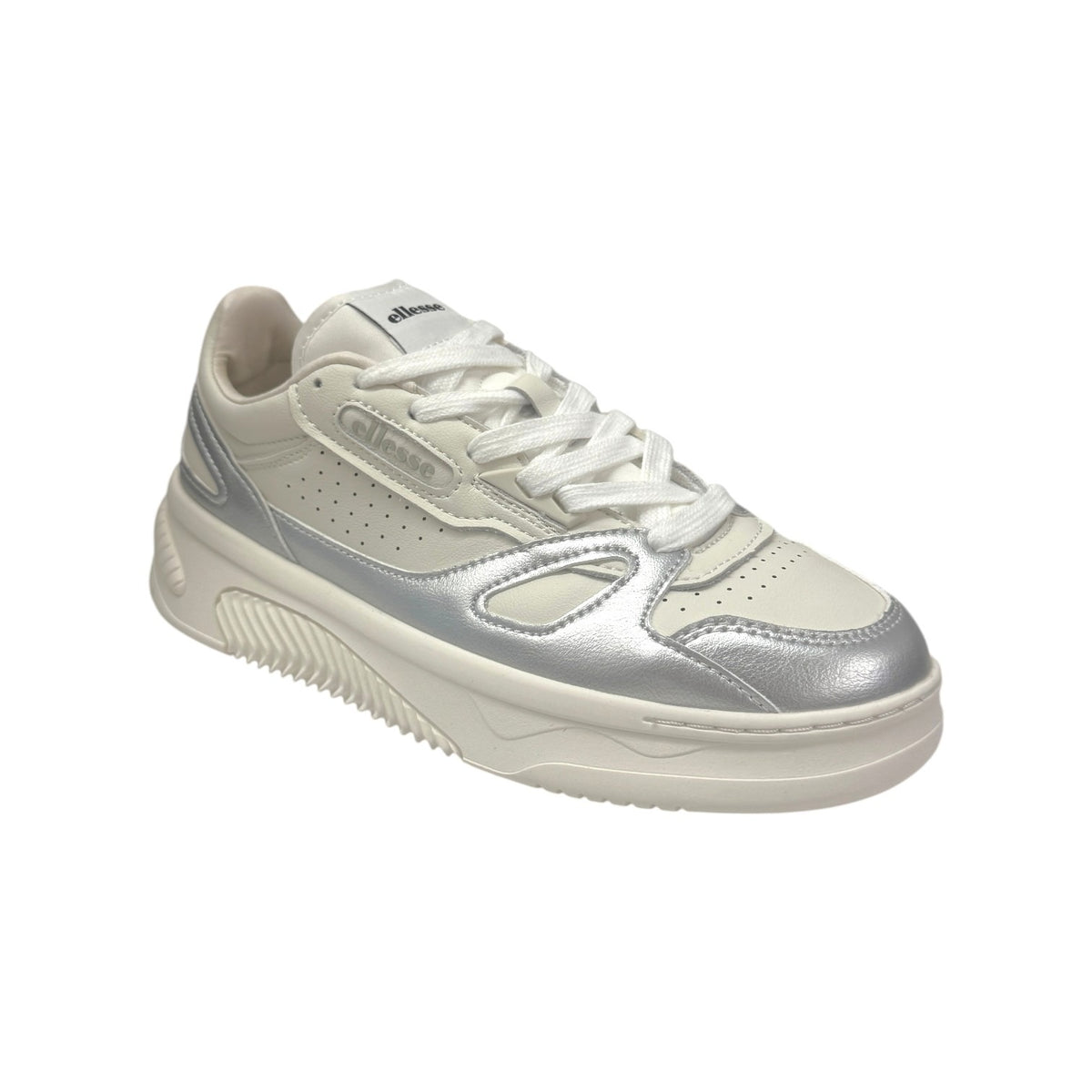 Ellesse Sneakers Donna in Pelle e Camoscio Bianco Argento