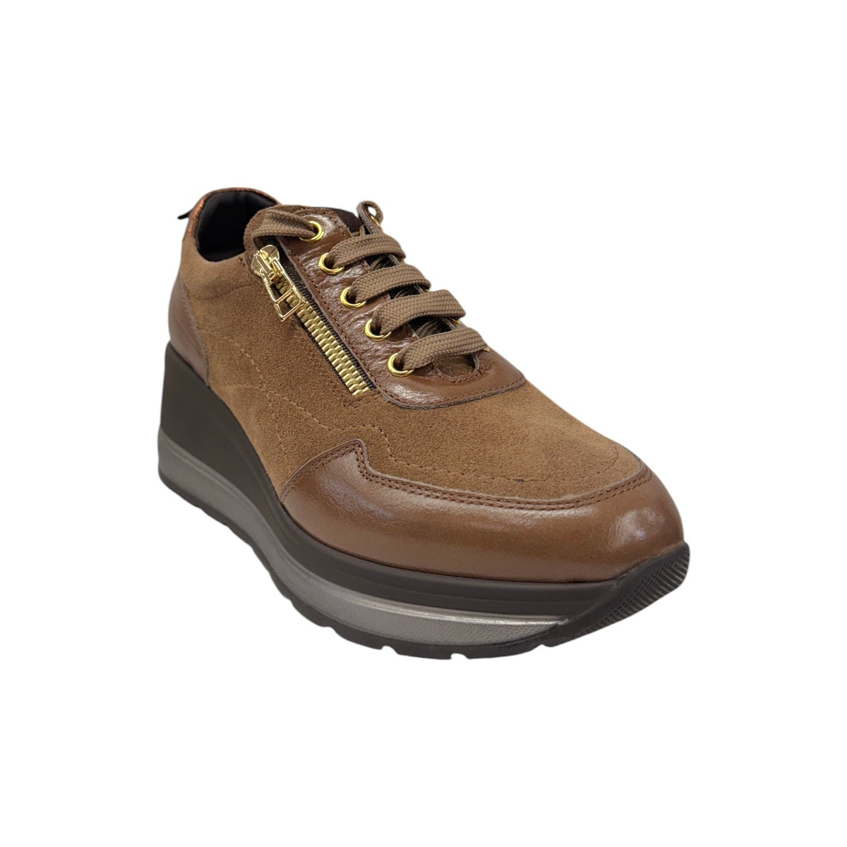 Melluso Sneakers Donna Marrone con Zeppa Alta 70mm