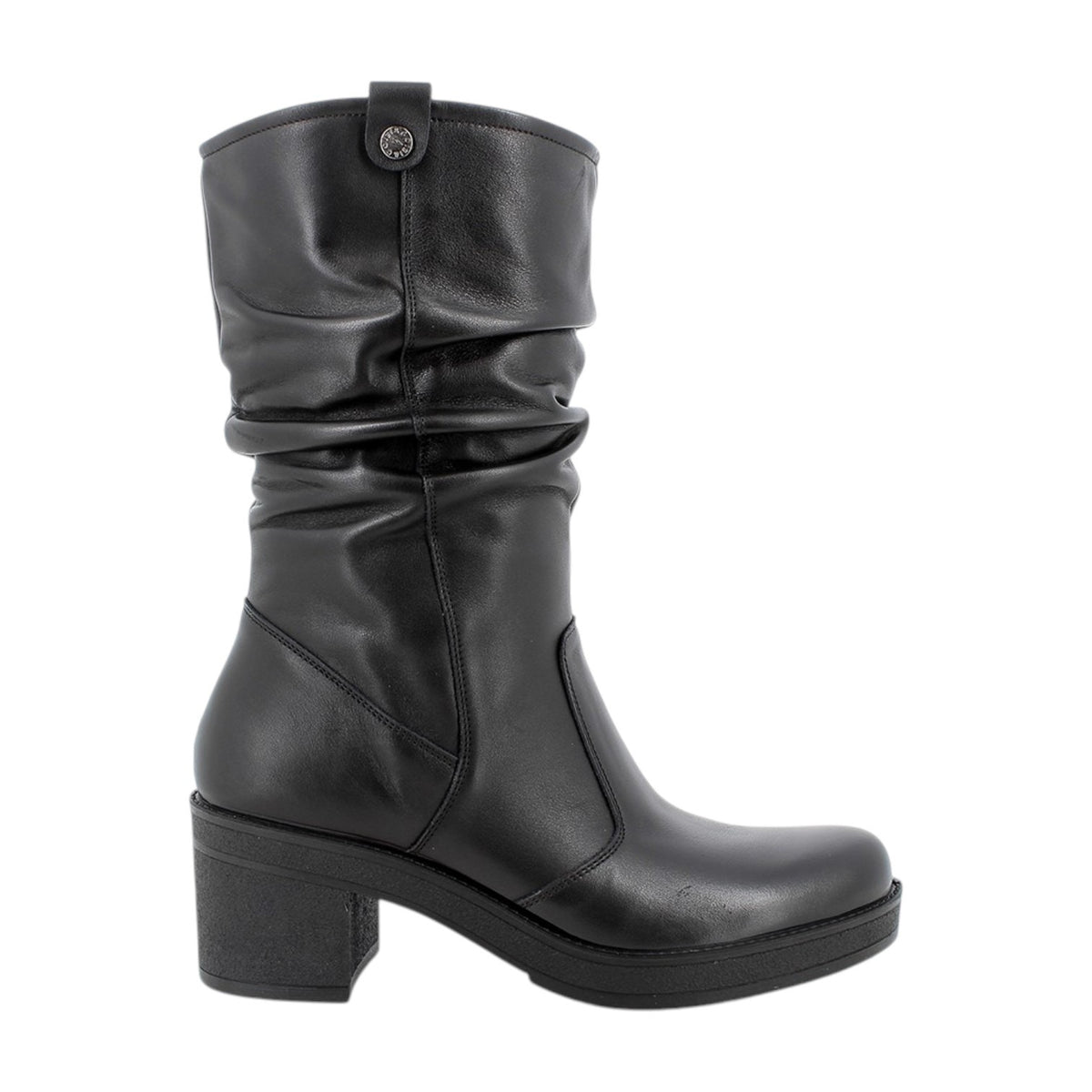 Igi&Co Stivale Donna in Pelle Nera con Tacco Largo Alto 60mm
