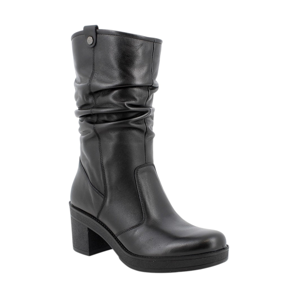 Igi&Co Stivale Donna in Pelle Nera con Tacco Largo Alto 60mm