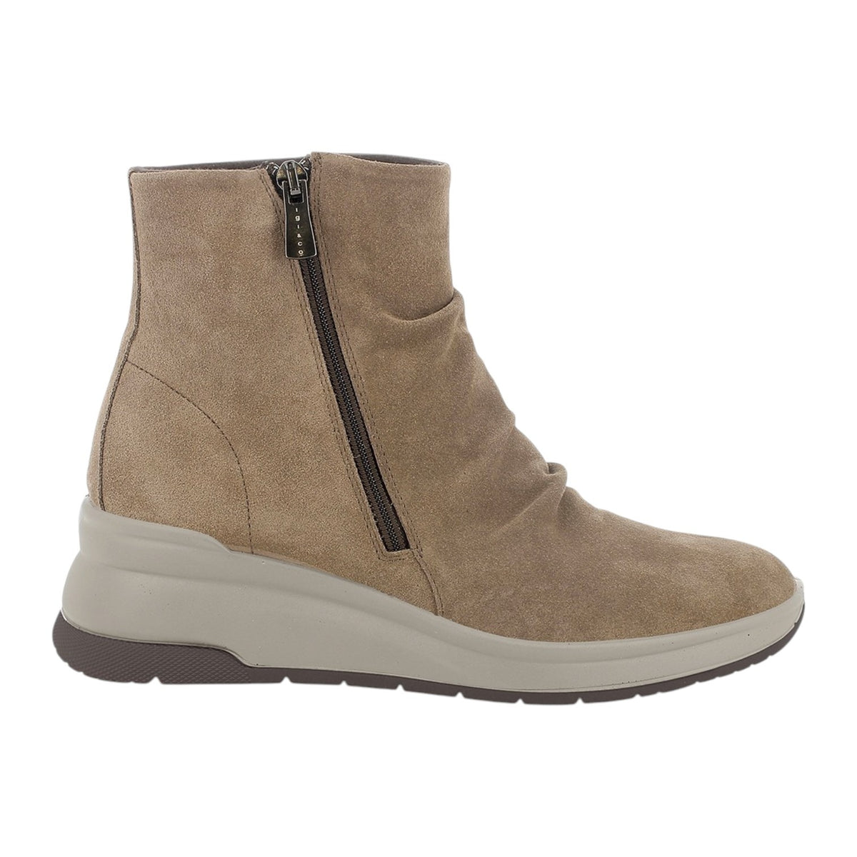 Igi&Co Stivaletto Donna Scamosciato Fango con Zeppa Alta 50mm