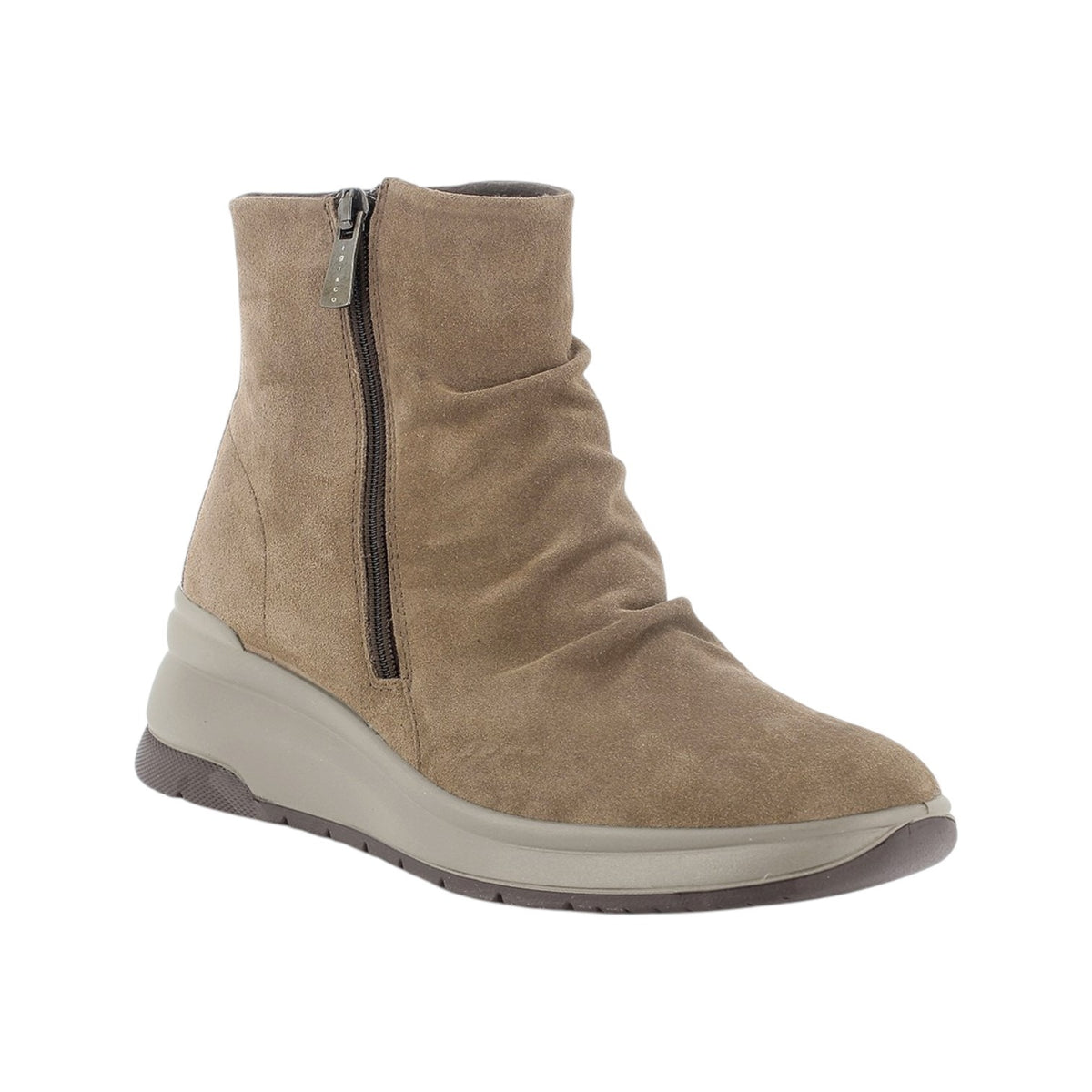 Igi&Co Stivaletto Donna Scamosciato Fango con Zeppa Alta 50mm