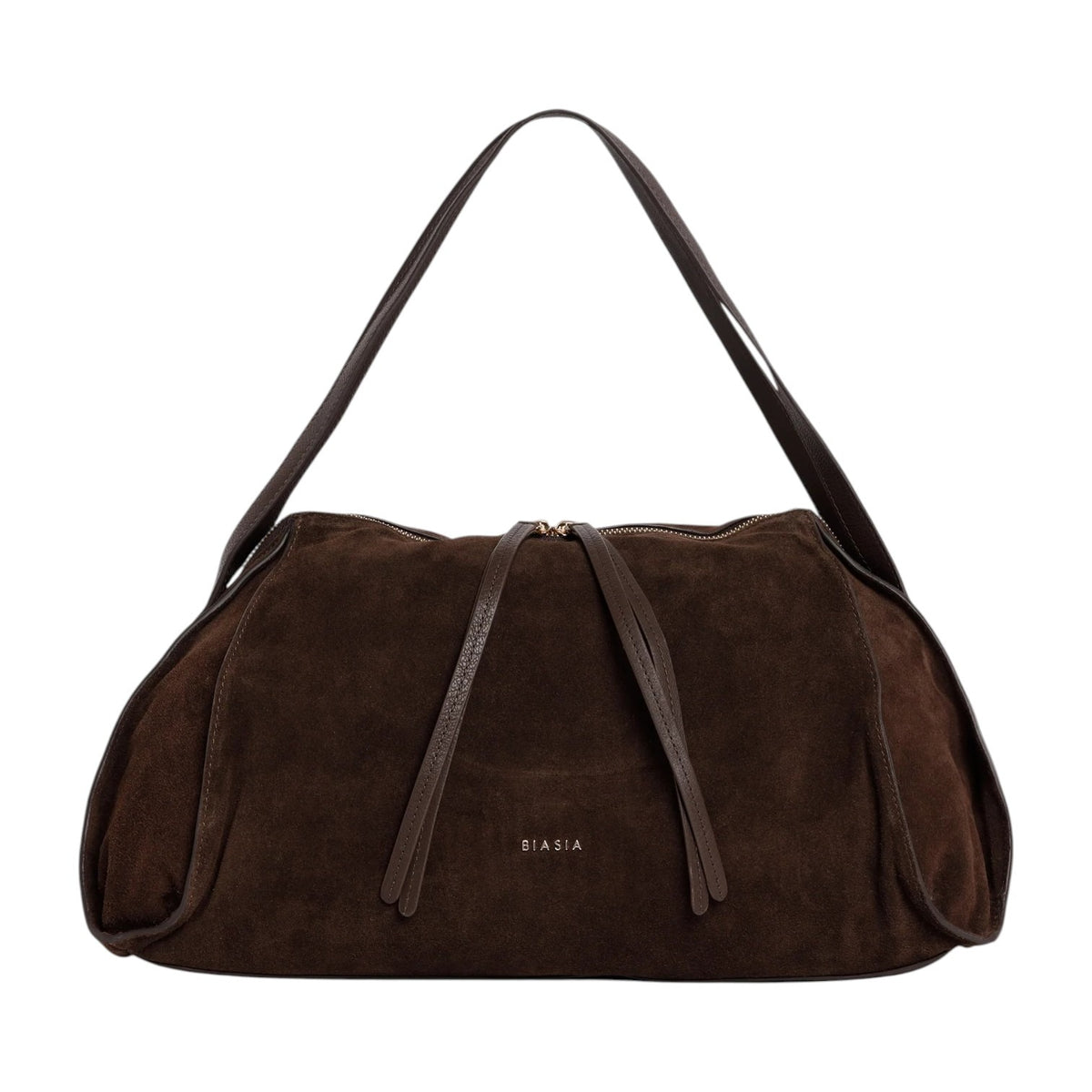 Biasia Borsa a Spalla Donna Grande in Camoscio Moro