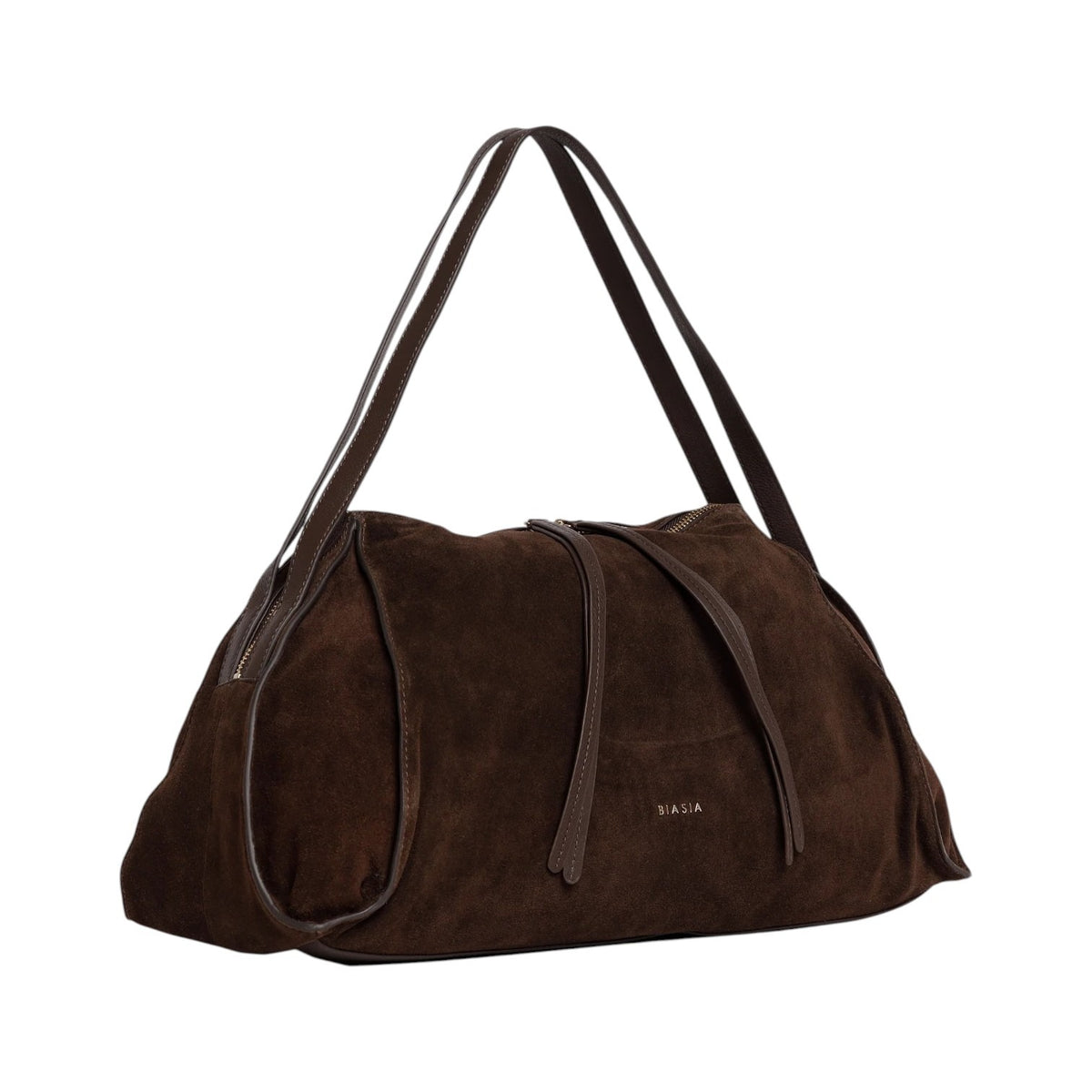 Biasia Borsa a Spalla Donna Grande in Camoscio Moro