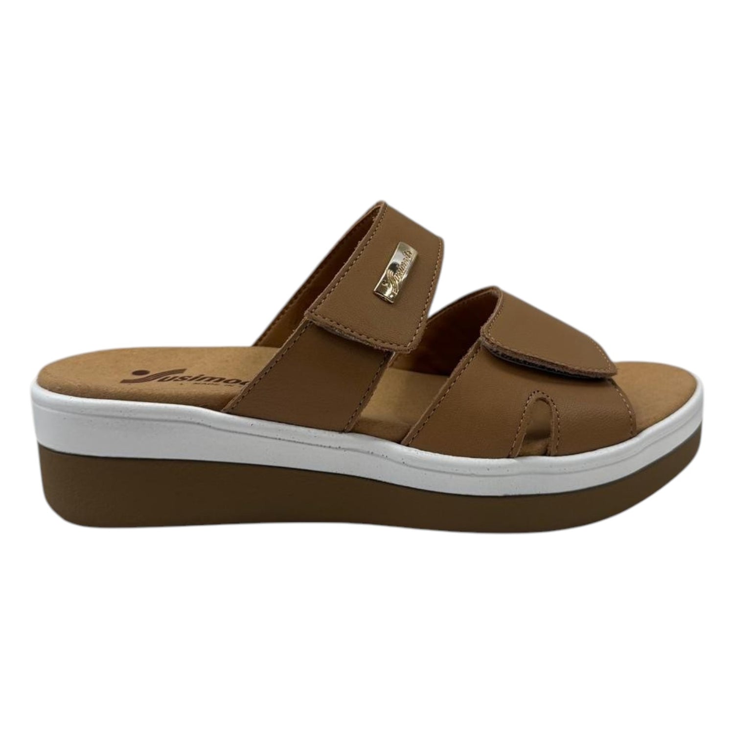 Susimoda Ciabatta Donna in Pelle Cammello con Zeppa Alta 40mm
