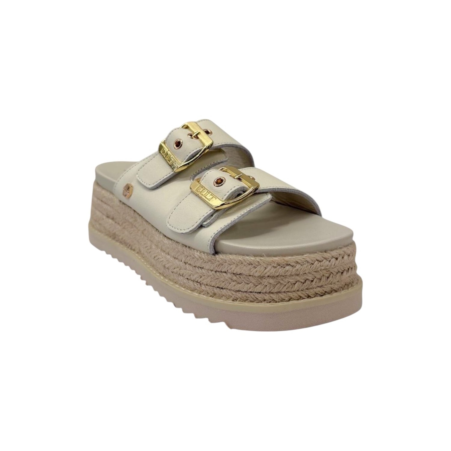 Cult Ciabatta Donna Platform Bianca con Fibbie