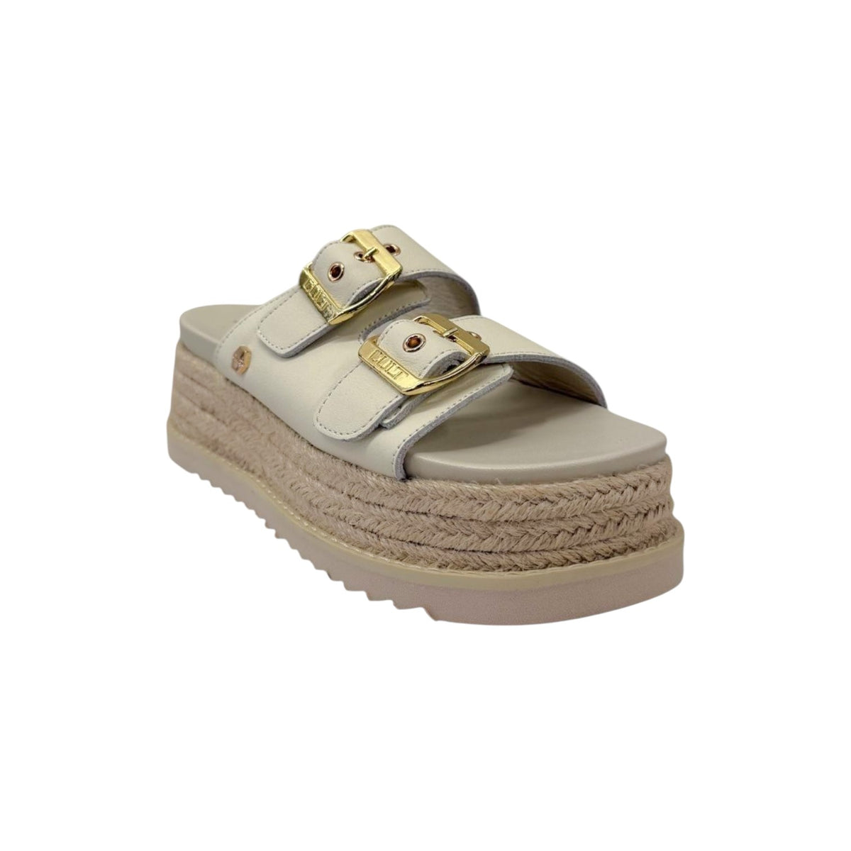 Cult Ciabatta Donna Platform Bianca con Fibbie