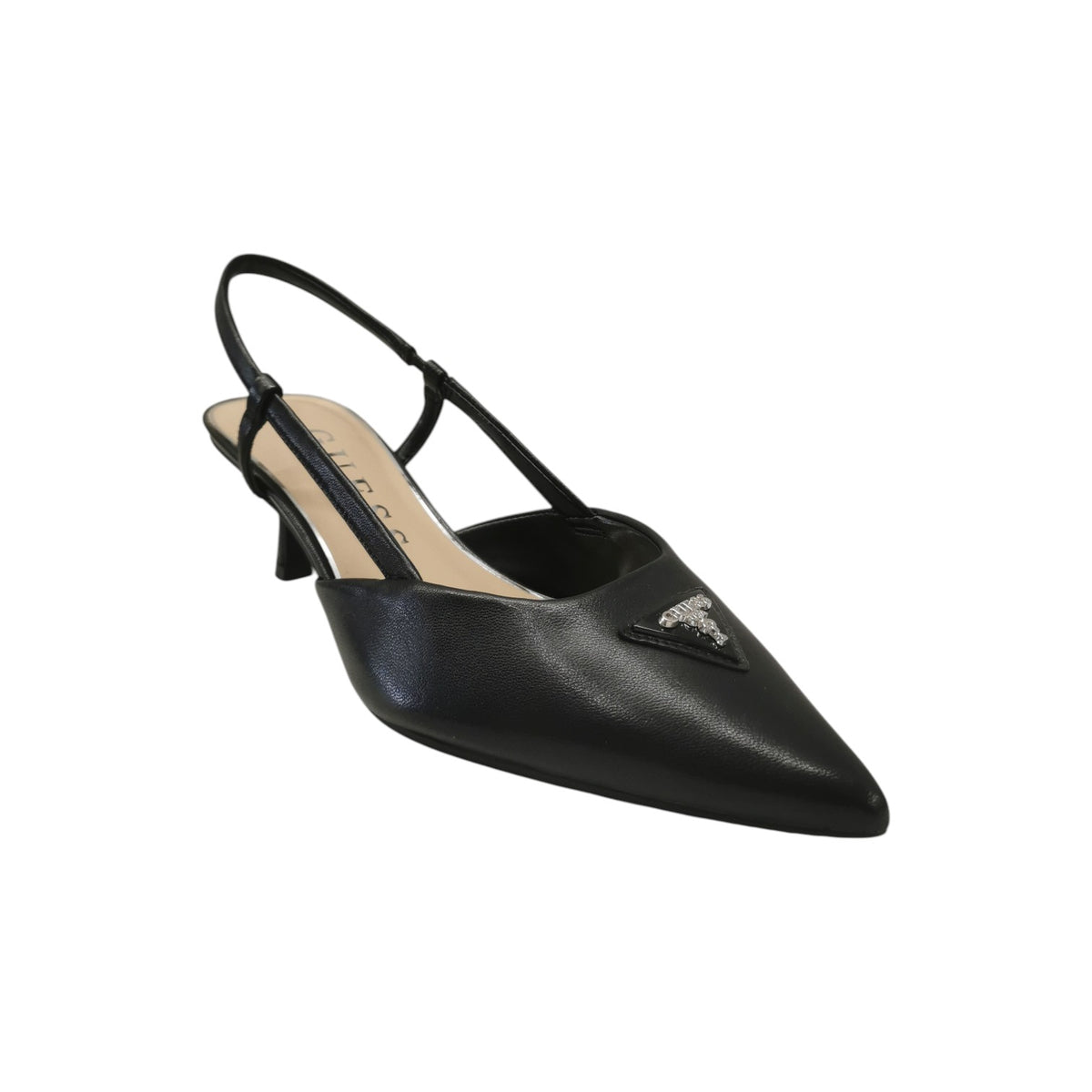 Guess Chanelle Donna in Pelle Nera con Triangolo e Tacco Alto 60mm