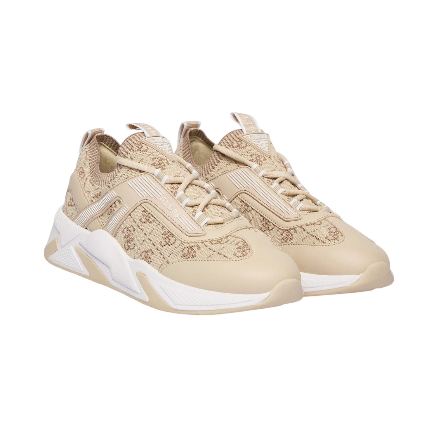 Guess Sneakers Donna Beige Multi in Tessuto