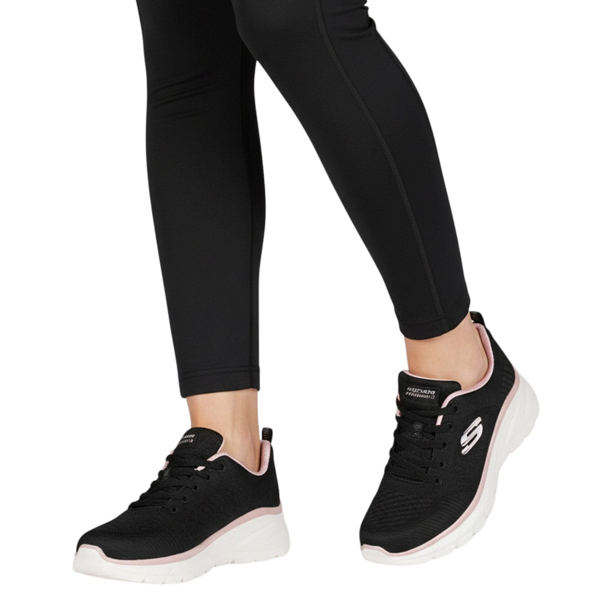 Skechers Sneakers Donna Nero Rosa Fashion Fit 2.0 - Moonlight Glow