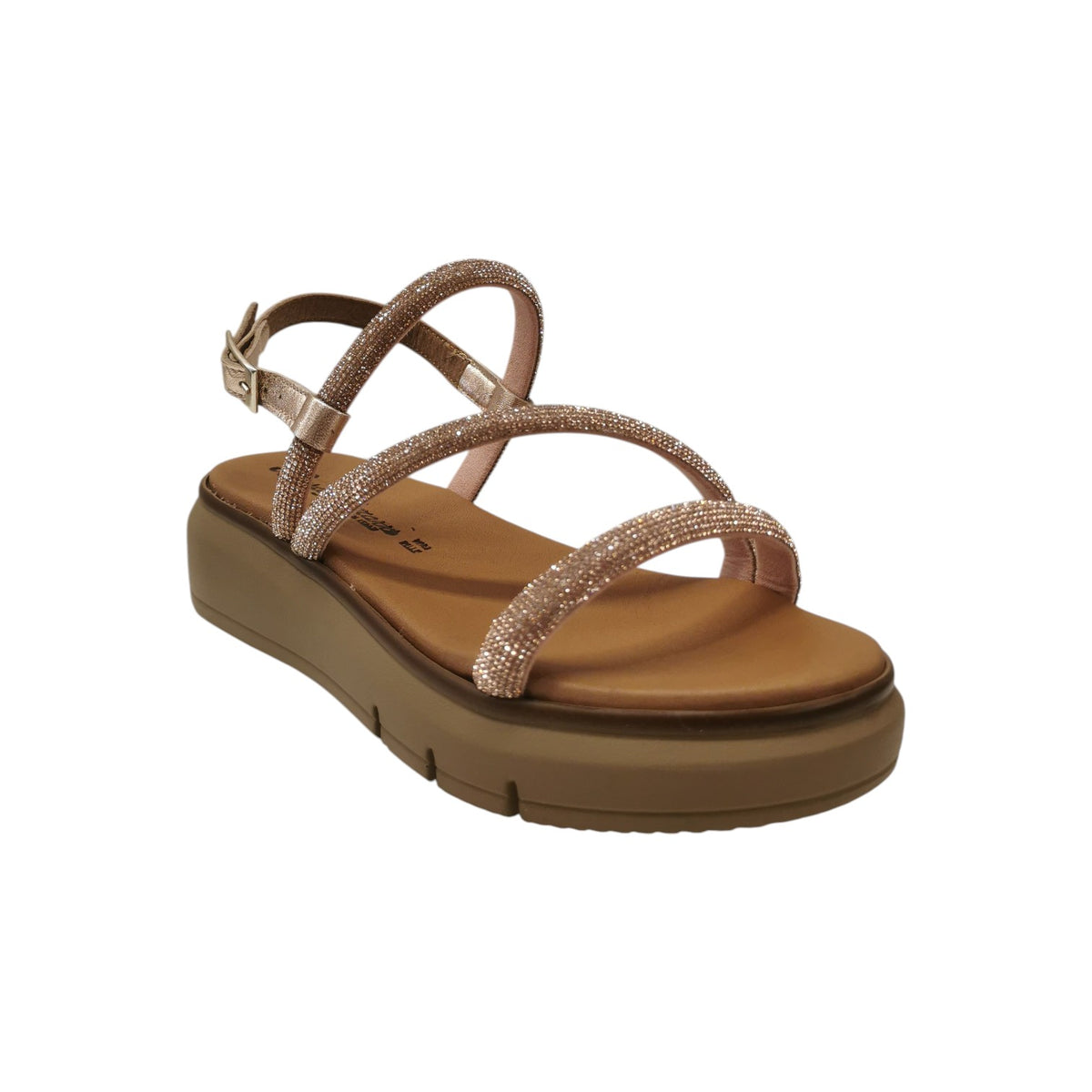 Laura Bizzarri Sandalo Donna in Pelle Rame con Strass